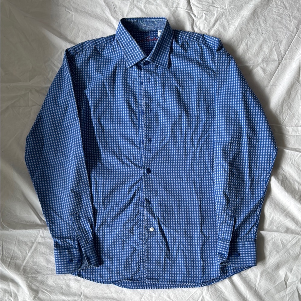 Robert Graham Blue Casual Button Down Shirt